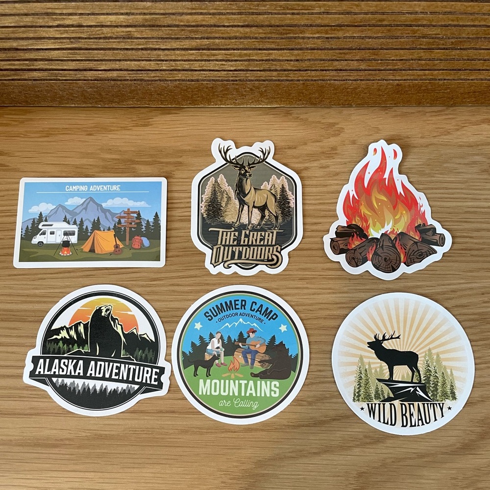 🍁Collection of Six Outdoor Adventure Stickers